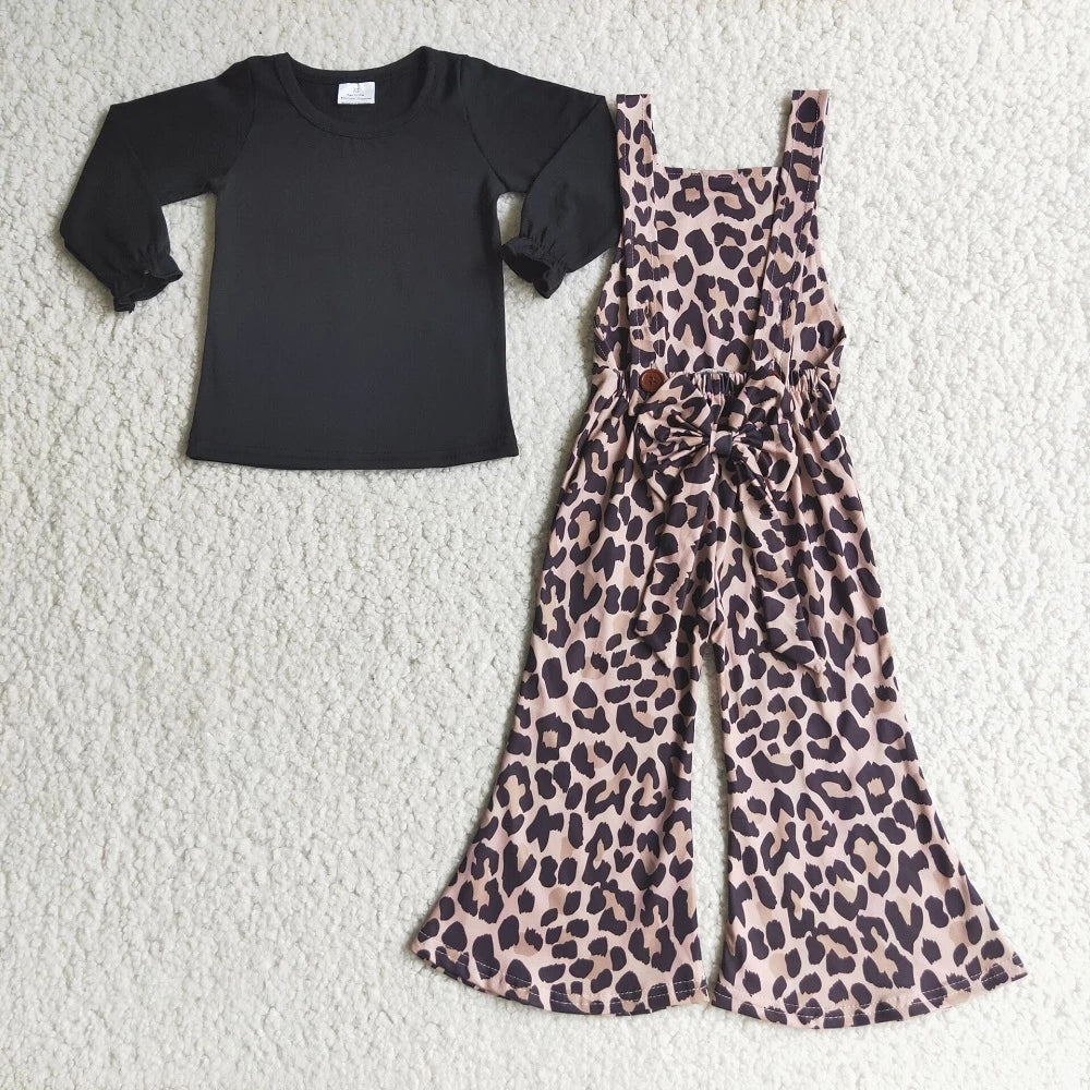 6 C6-24 Baby Girl Leopard Overalls Outfit