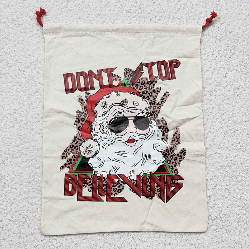 BA0029 Don't Stop Believing Santa Christmas Gifts For Kids Bag