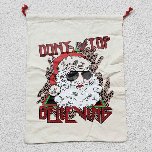 BA0029 Don't Stop Believing Santa Christmas Gifts For Kids Bag