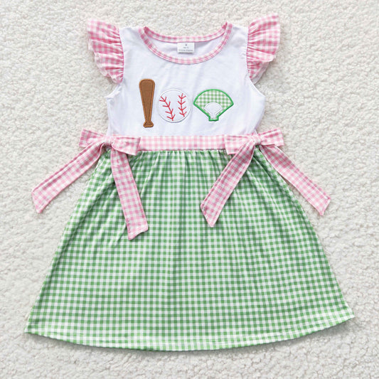 GSD0278 Baby Girl Green Plaid Summer Dress