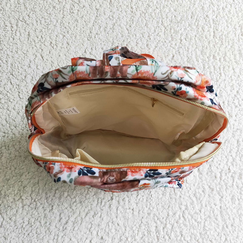 BA0027 Baby Western Cow Flower Backpack