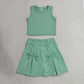 Baby Girls Kids Green Tops Shorts Skirt Shorts Summer Yoga Active Clothes Set RTS