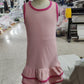 Baby Girl Sleeveless Yoga Active Pink Ruffle Knee Length Dress RTS