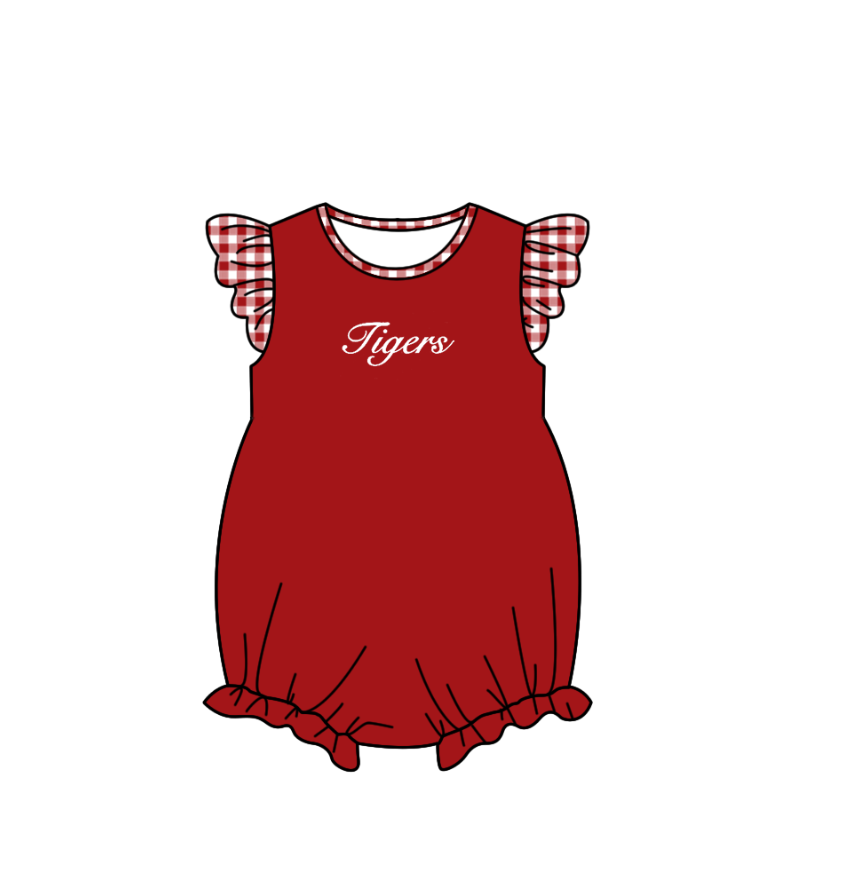 Baby Boy Summer Sibling Tigers Red Romper Set ( Moq 5 Each Style ) 7.9