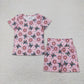 Baby Girl Short Sleeves Butterfly Stars Shirt Shorts Clothes Pink Set RTS