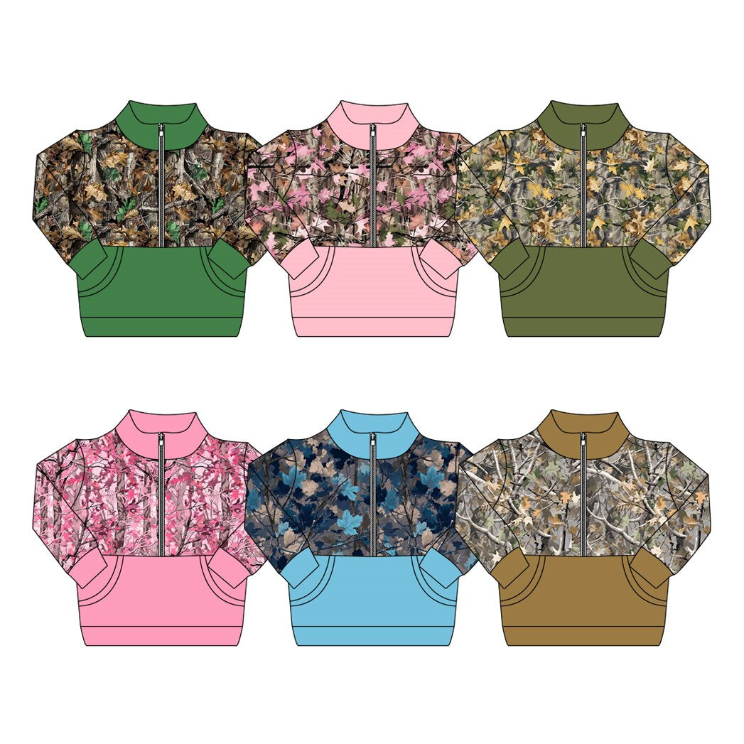 ( Moq 5 Each Style ) Sibling Baby Boys Girls Kids Long Sleeves Pockets Leaves Shirts Clothes
