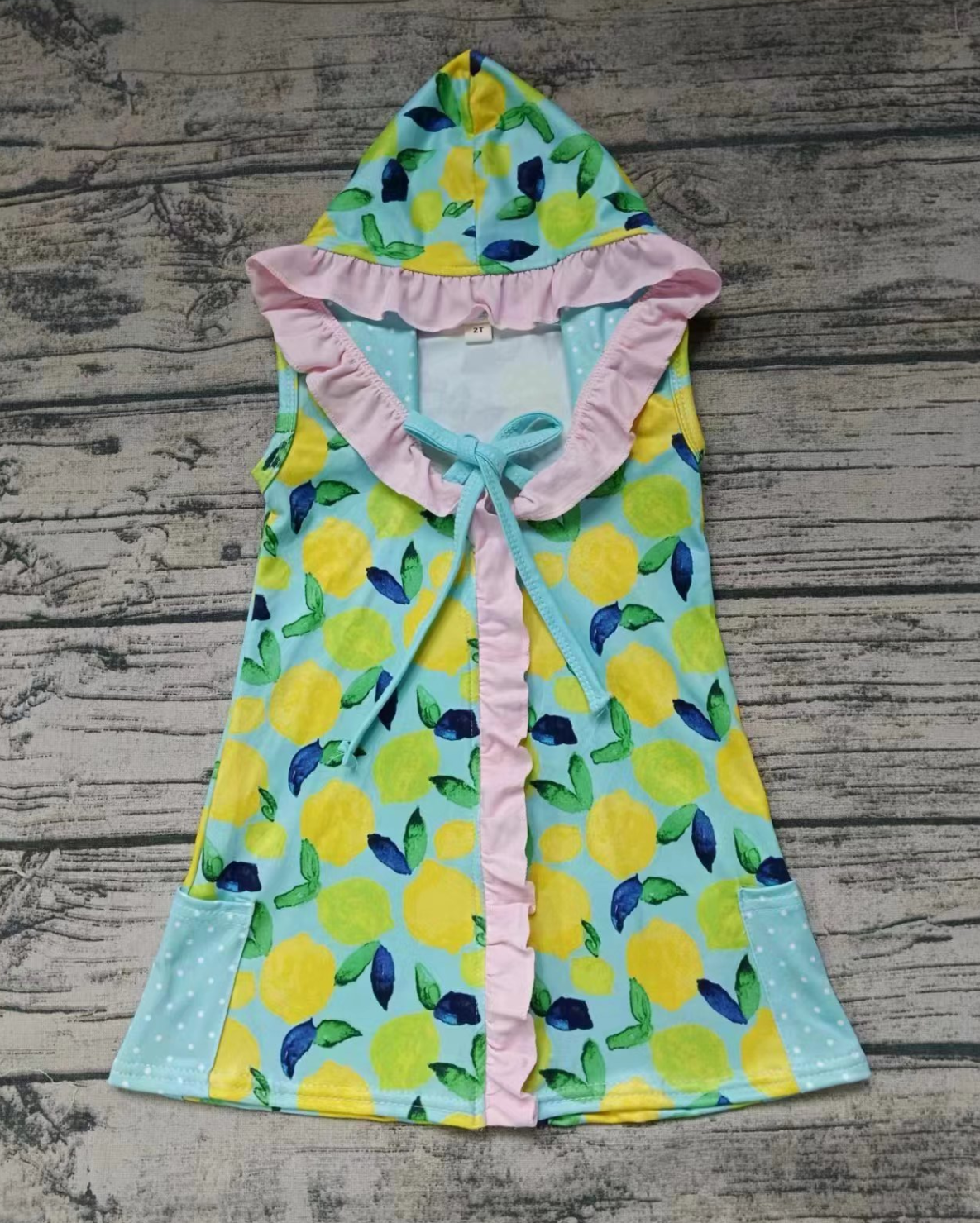 Baby Girl Sleeveless Lemon Cardigan Hoodie Tops