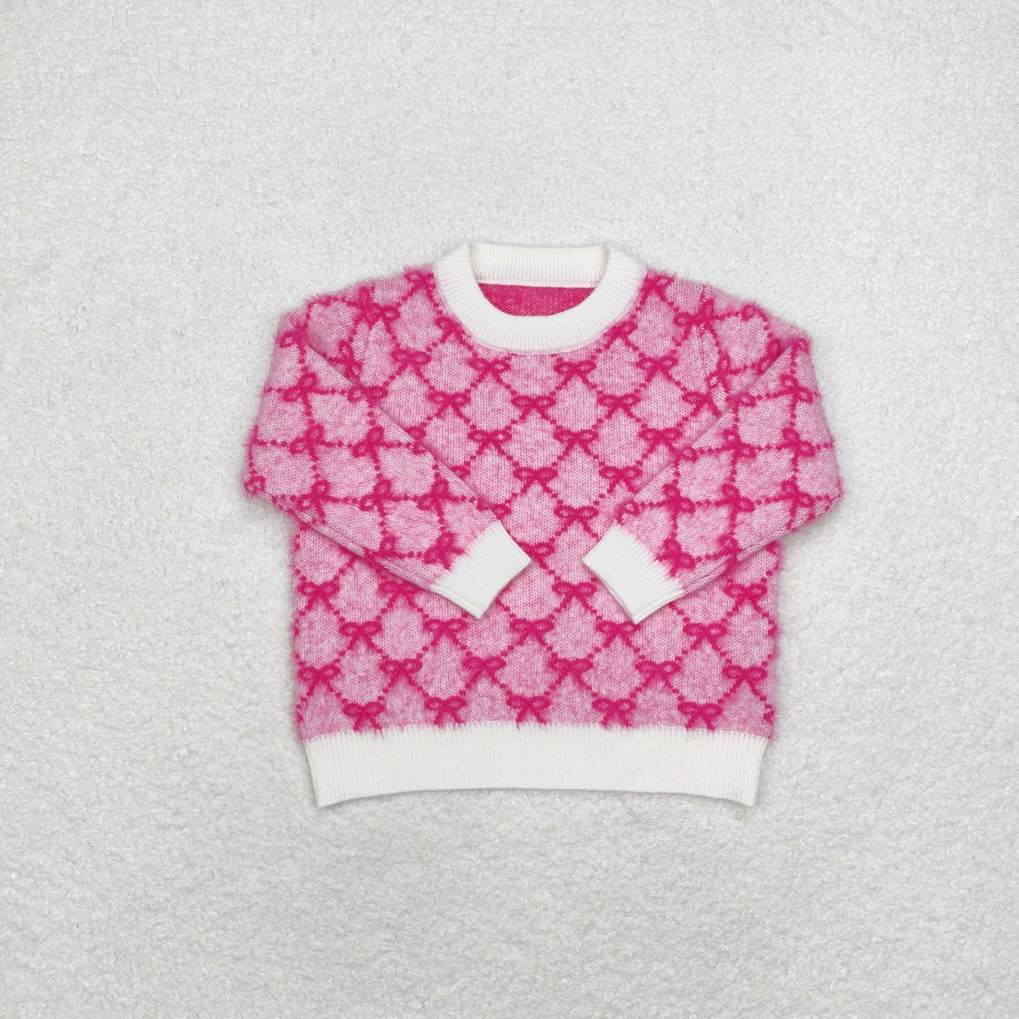 Baby Girl Long Sleeves Pink Bows Sweater