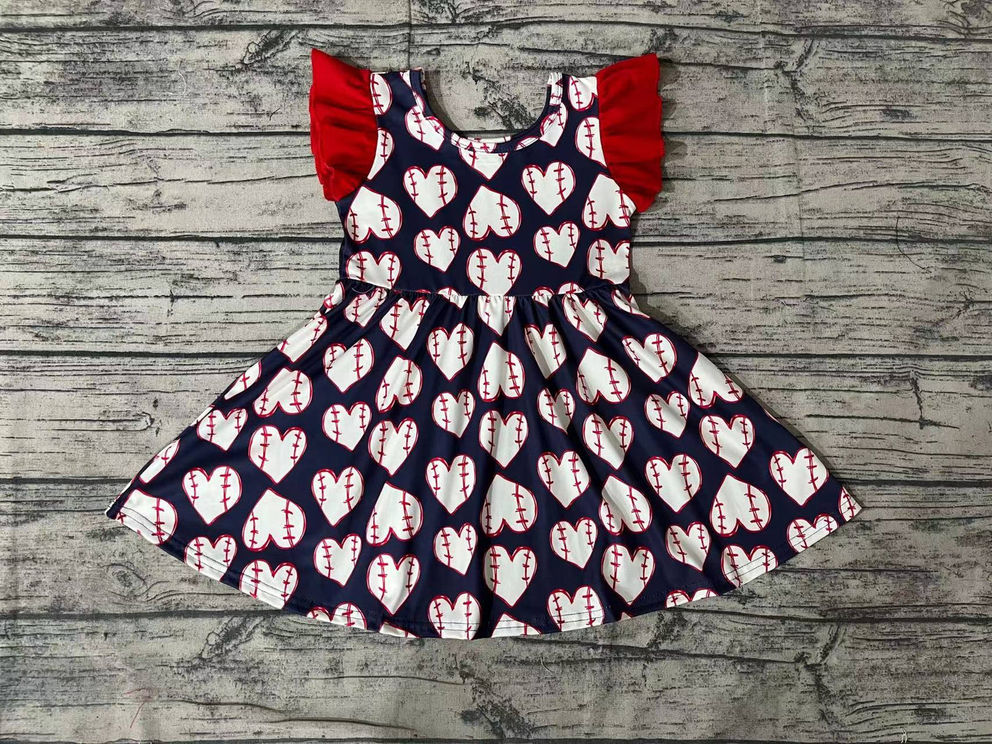 No moq Pre-order GSD0514 Baby Girl Baseball Dress