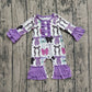 Baby Girl Long Sleeves Bows Purple Ruffle Halloween Romper RTS