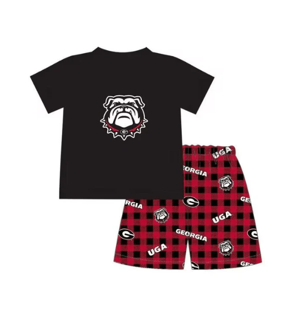 Baby Boy Dog Team Black Shirt Shorts Set