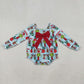Baby Girl Infant Long Sleeves Green Face Christmas Bow Bubble Romper RTS