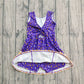 Baby Girl Sleeveless Drips Summer Purple Knee Length Yoga Active Dress RTS