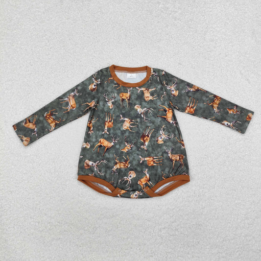 Baby Boy Long Sleeves Infant Deer Bubble Romper