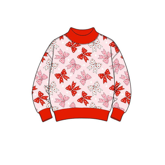 ( Moq 5 ) Preorder Baby Girls Kids Long Sleeves Hearts Bows Valentine Pullover Shirt Tops Clothes