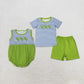 Sibling Baby Boys Kids Embroidery Fish Stripes Tops Shorts Set Romper Summer Clothes RTS