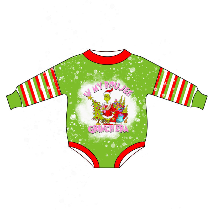 Baby Kids Christmas Tree Green Face Long Sleeves Romper