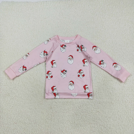 Baby Girl Pink Long Sleeves Santa Christmas Shirt Tops