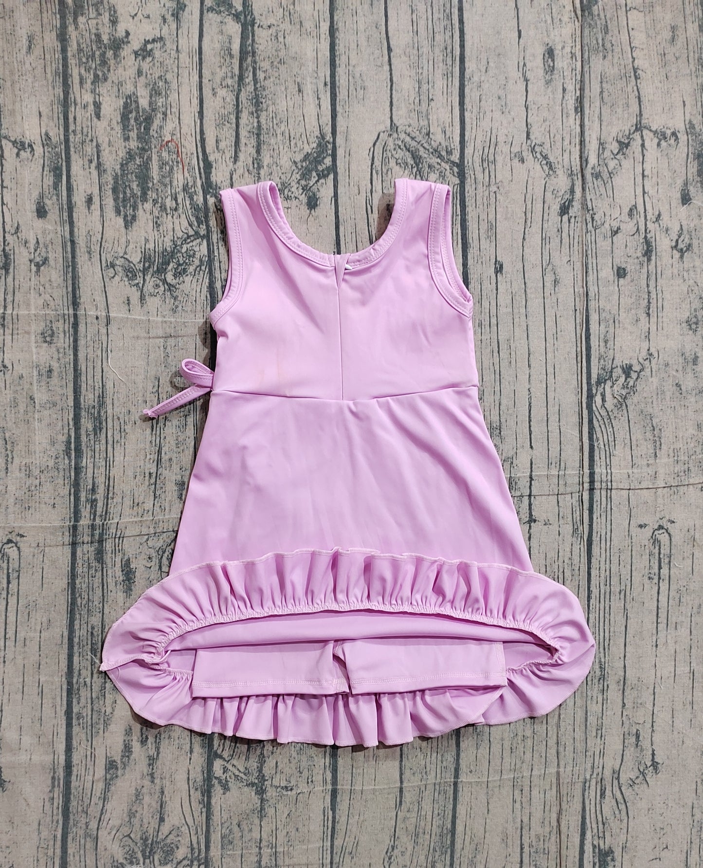 Baby Girls Sleeveless Ruffle Knee Length Yoga Pink Dress with Shorts RTS