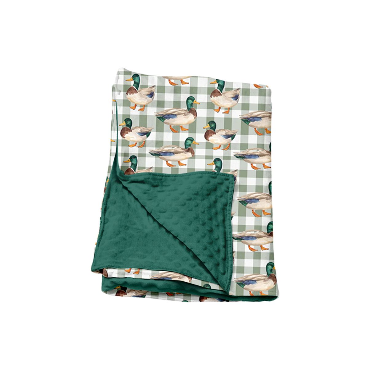 ( Moq 5 ) Preorder Baby Kids Boys Ducks Plaid Green Blanket