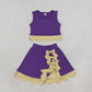 Baby Girls Kids Purple Vest Plaid Bows Scallop Bows Skirt Shorts Yoga Active Set Clothes RTS