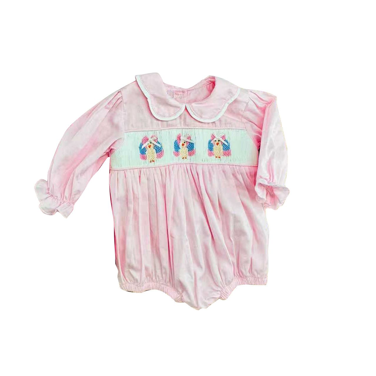 ( No moq ) Preorder Baby Girls Infant turkey Bows Pink Bubble Romper Fall Clothes