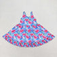 Baby Girl Sleeveless Summer Flower Straps Twirl Dress