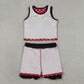 Baby Girls Kids Dots Red Shirt Scallop Skirt Shorts Yoga Active Set Clothes RTS