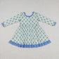 GLD0403 Baby Girl Christmas Tree Long Sleeves Twirl Dress