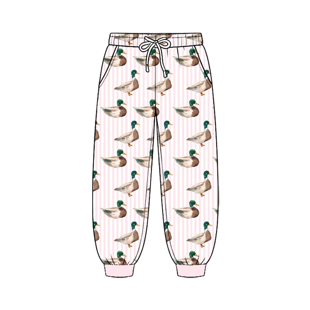 ( Moq 5 ) Baby Girls Kids Pockets Pants Bottoms Ducks Pink Stripes Clothes
