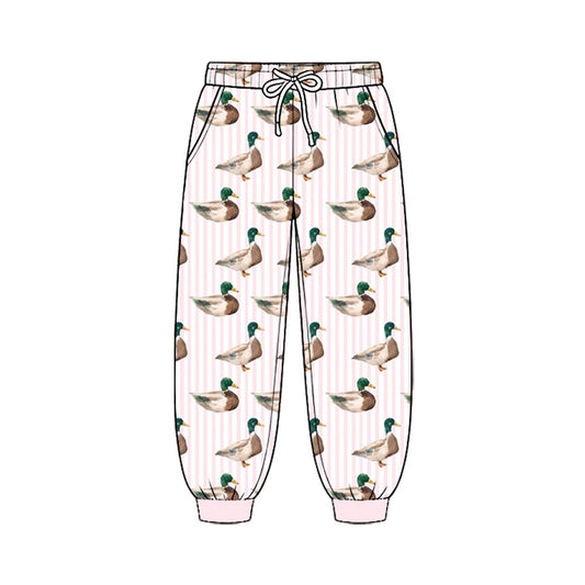 ( Moq 5 ) Baby Girls Kids Pockets Pants Bottoms Ducks Pink Stripes Clothes