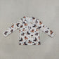 Toddler Kids Long Sleeves Dogs Pumpkins Halloween Pullover Zipper Shirt Clothes RTS