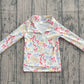 Baby Girl Long Sleeves Colorful Bows Pockets Zipper Yoga Active Pullover Shirt RTS