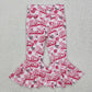 Baby Girl Valentines Checkered Hearts Pink Doll Denim Bell Pants