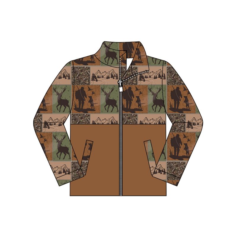 ( Moq 5 ) Preorder Baby Boys Kids Deer Dogs Ducks Zipper Pockets Jacket Hunting Clothes