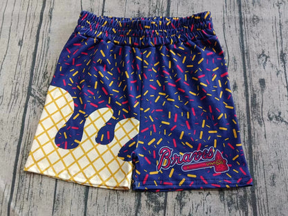 ( Moq 5  ) Baby Boy Adult Men Summer Team Plaid Blue Shorts Bottoms