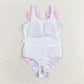 Baby Girl Pink Sea Shell Ruffle One Piece Bows Swimsuit