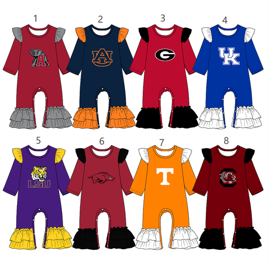 ( Moq 5 Each Style ) Sibling Baby Girls Infant Long Sleeves Team Rompers Clothes
