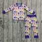 Baby Girl Long Sleeves Bows Shirt Pants Halloween Pajamas Set RTS