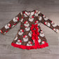 ( No moq ) Preorder Baby Girls Kids Long Sleeves Christmas Santa Leopard Bows Scallop Dress Yoga Active Clothes