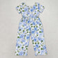 Baby Girl Short Sleeves Flower Pockets Pants Jumpsuit