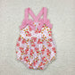 Baby Girl Pink Straps Strawberry Bows Sibling Dress Romper Clothes RTS