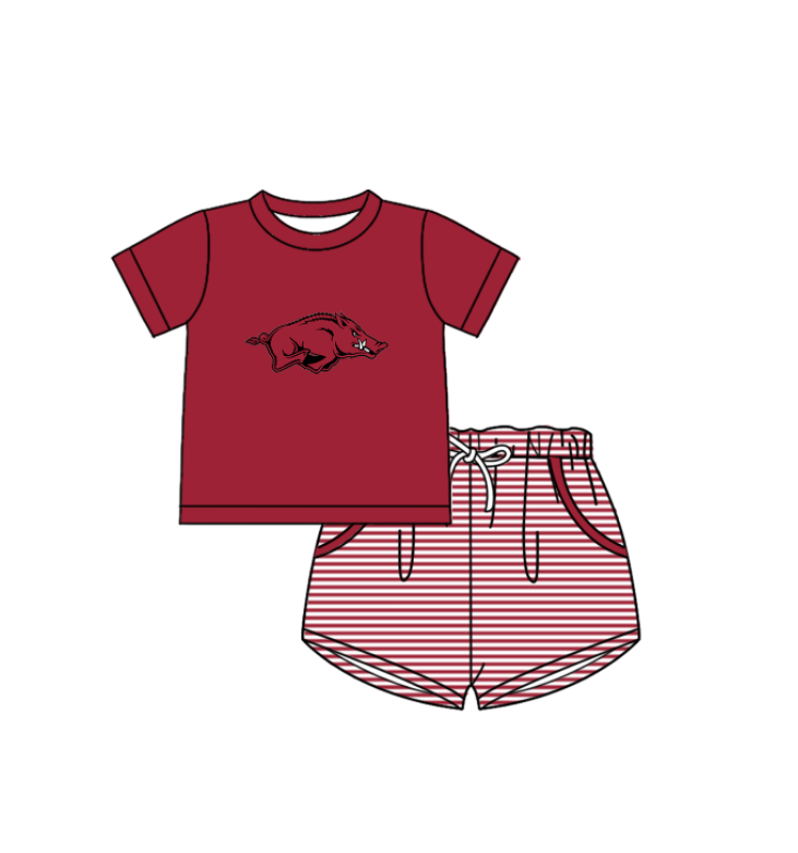 ( Moq 5 Each Style ) Baby Boys Girls Kids Pig Stripes Team Sibling Rompers Sets
