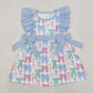 Baby Girl Short Sleeves Bows Knee Length Ruffle Dress