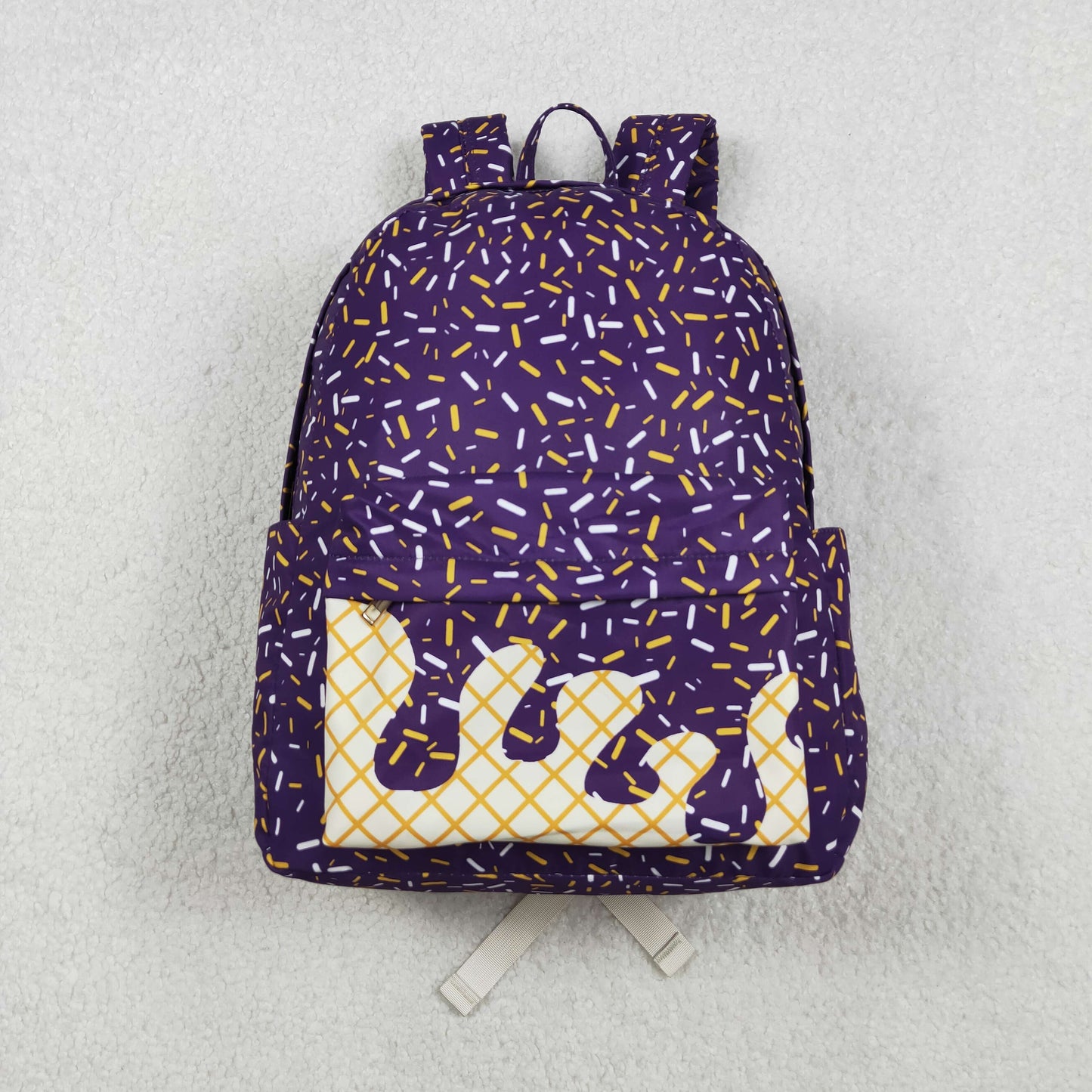 Baby Kids Purple Team Drip Zipper Backpack School Bag RTS