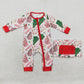 Baby Boy Long Sleeves Christmas Tree Cake Bamboo Zipper Romper