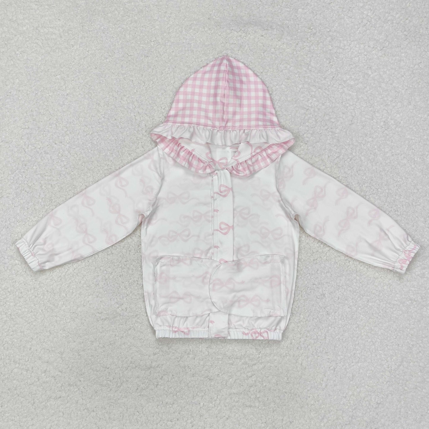 Baby Girl Long Sleeves Pink Bows Hoodie Zipper Shirt Tops