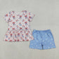 Baby Girls Short Sleeves Bows Boots Tops Stars Shorts July 4th  Clothes Set RTS