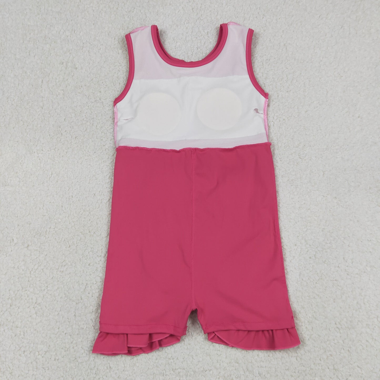 Baby Girls Kids Sleeveless Pink Scallop Yoga Active Knee Length Dress RTS