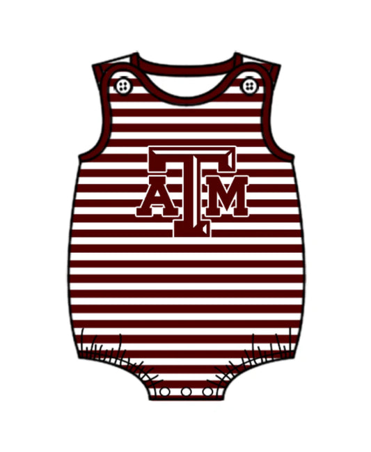 ( Moq 5 ) Baby Boys Infant Sleeveless ATM Stripes Team Bubble Romper